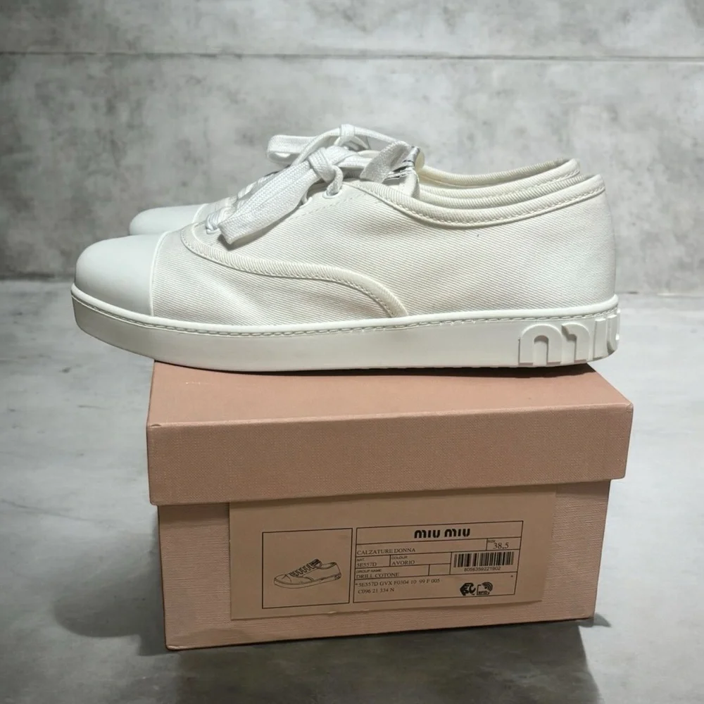New In Box Miu Miu Calzature Donna Low Top Size. 8